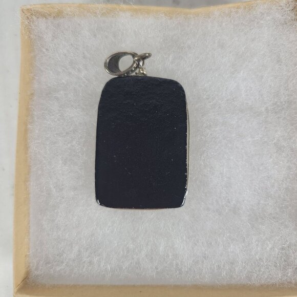 Rectangle Dichroic Glass Sterling Silver Bail Pendant Jewerly Crafting - Picture 3 of 5